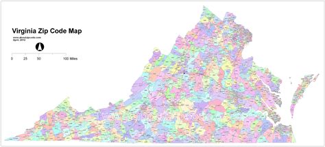 Map of Zip Codes Virginia